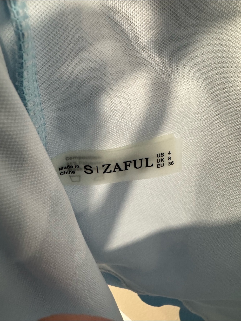 NWT Zaful Light Blue Scalloped One-Piece Swimsuit - Picture 3 of 4